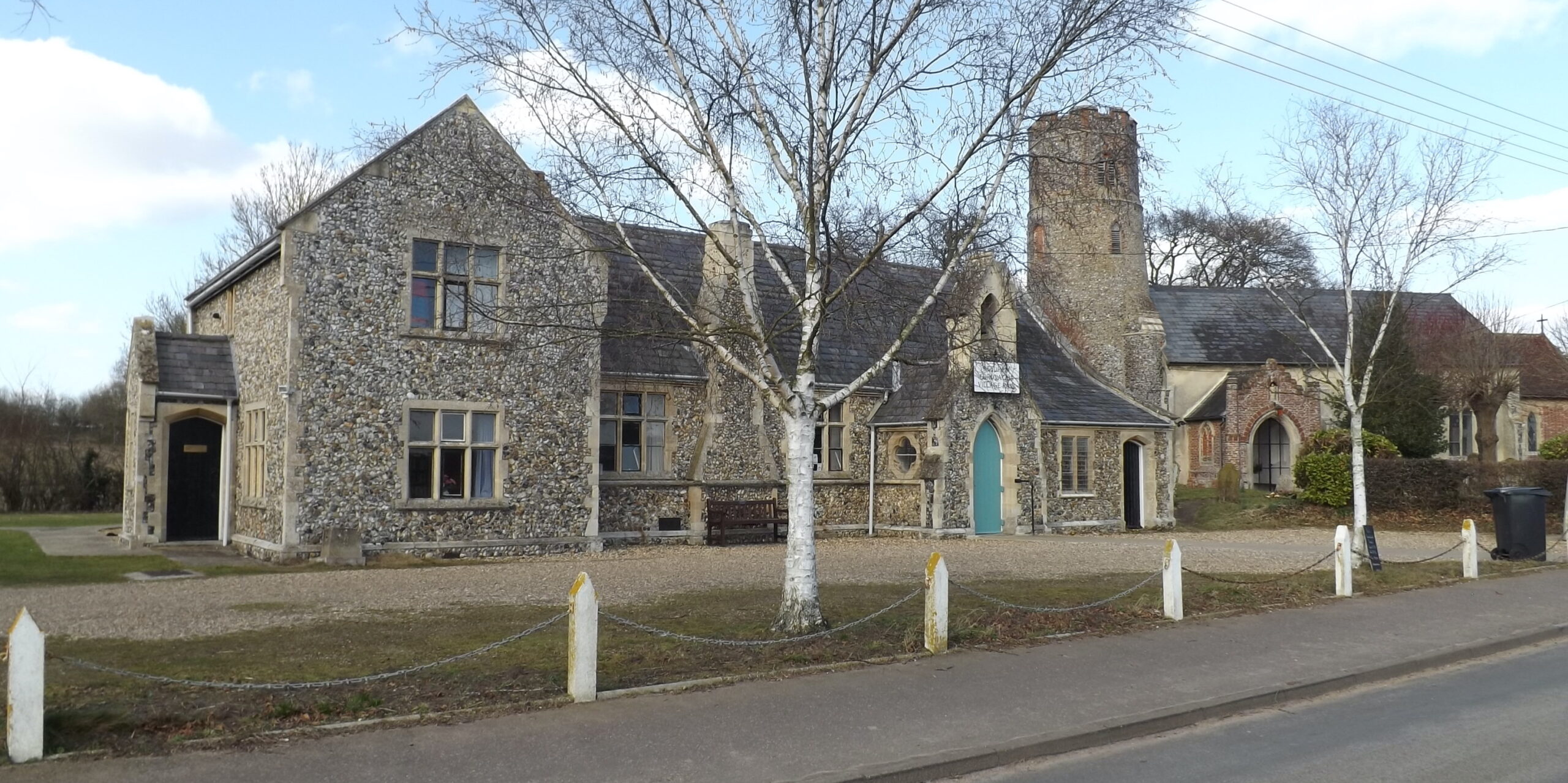 The front of the very attractive Needham Village Hall